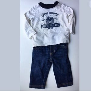 Baby gap L/S and Old Navy Jeans 6-12 month boy